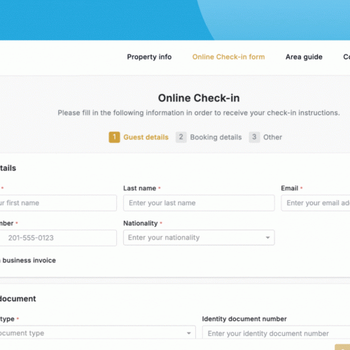 The new online check-in experience of Tourmie, the guest app for hotels and vacation rentals
