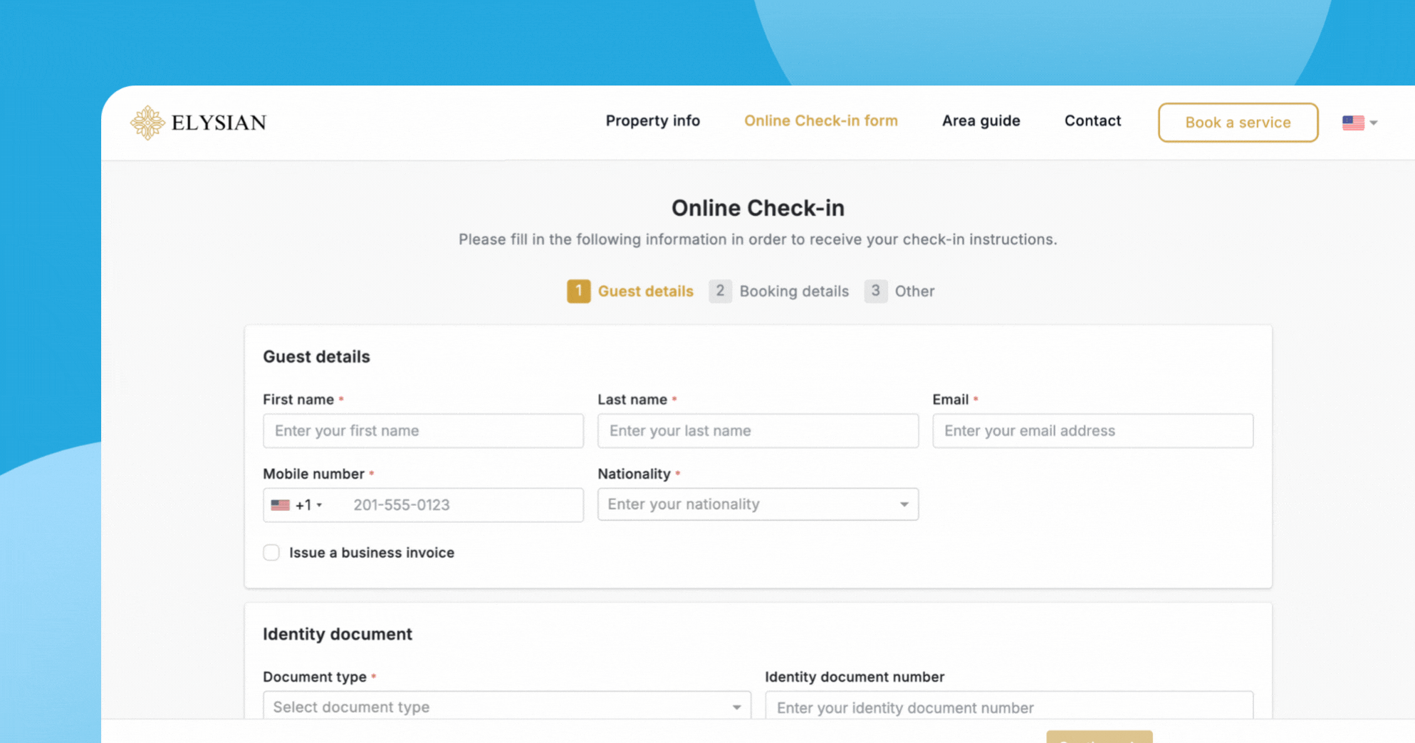 The new online check-in experience of Tourmie, the guest app for hotels and vacation rentals