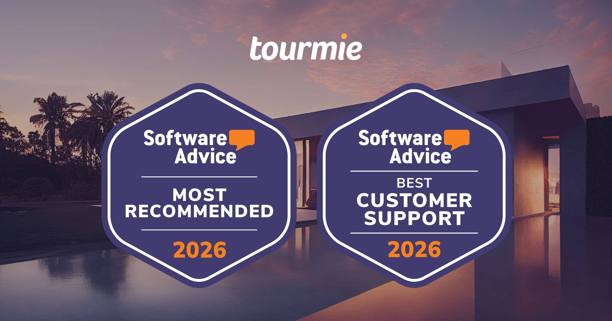 Software Advice Badges 2026 for Tourmie | Most Recommended Vacation Rental & Best Customer Support 2026
